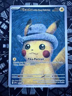 Pikachu with Grey Felt Hat SVP 085 Van Gogh Promo Card Near Mint! - Image 1