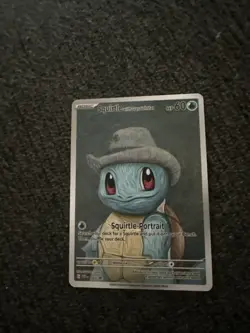 Squirtle with Grey Starry Hat Pokemon Card TCG DIY - Image 1