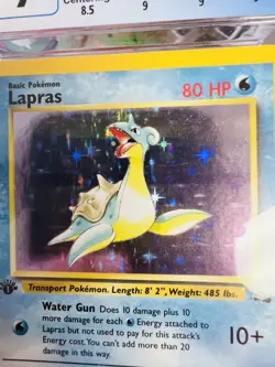 CGC 9 Lapras (1st Ed.) Fossil 10/62 Holo Pokemon Card B16 - Image 2