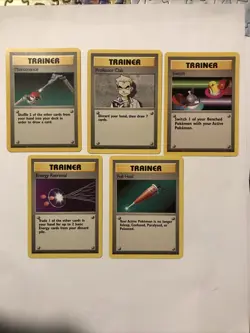 Lot Of 5 Trainer Pokemon Base Set Unlimited Cards - NM - Image 1