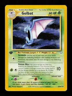 Golbat 29/64 Uncommon Neo Revelation 1st Edition Pokemon Card - Image 1