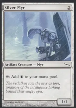 Silver Myr -Foil Medium Play MTG Mirrodin - Image 1