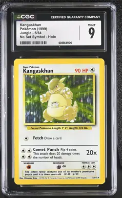 CGC 9 MINT Kangaskhan 1999 Jungle 5/64 No Set Symbol Holo Pokemon Card - Image 1