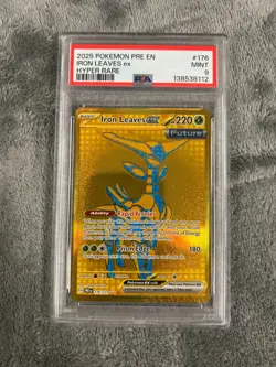 PSA 9 Iron Leaves EX Hyper Rare Prismatic Evolutions 2025 Pokemon Card #176 - Image 1