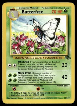Butterfree 33/64 Pokemon Card Jungle Uncommon 70 HP Near Mint E2 - Image 1