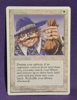 MAGIC GATHERING Land Tax 4th Edition 1993 Lightly Played Excellent Condition - Image 1