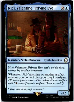 Magic the Gathering Nick Valentine, Private Eye Fallout Commander MTG Free Ship! - Image 1