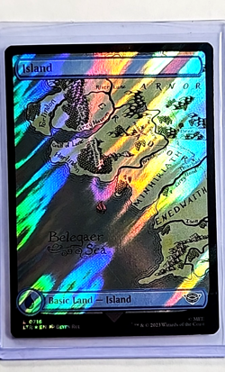 MTG Magic The Gathering LOTR Lord of the Rings Full Art Surge Foil #716 Island - Image 1