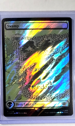 MTG Magic The Gathering LOTR Lord of the Rings Full Art Surge Foil #718 Swamp - Image 1