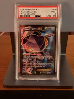 2016 Pokemon XY Fates Collide Full Art Genesect EX 120/124 #120 PSA 9 - Image 1