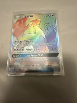 Pokemon Lugia GX 227/214 Rainbow Secret Rare Lost Thunder Card - Image 1