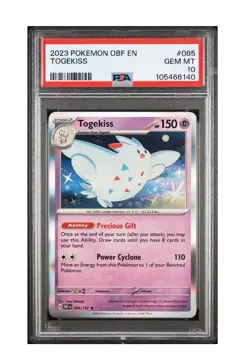 PSA 10 2023 POKEMON OBF EN-OBSIDIAN FLAMES #085 TOGEKISS Gem 💎 Mint - Image 1
