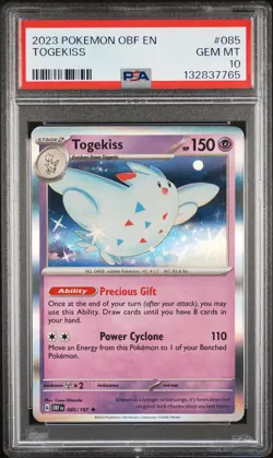 2023 POKEMON OBF EN-OBSIDIAN FLAMES #085 TOGEKISS PSA 10 - Image 1