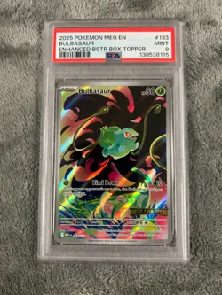 2025 Pokemon Mega Evolution Enhanced Box Topper BULBASAUR #133 PSA 9 - Image 1
