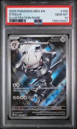 2025 POKEMON MEG EN-MEGA EVOLUTION ILLUSTRATION RARE #150 STEELIX PSA 10 - Image 1
