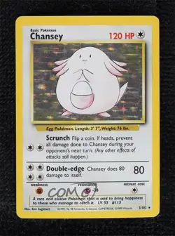 Chansey Holo Pokemon Base Set #3 1999 - Image 1