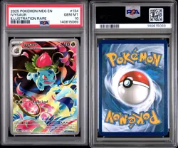 2025 Pokemon Mega Evolution Base #134 Illustration Rare Ivysaur PSA 10 Gem Mint - Image 3