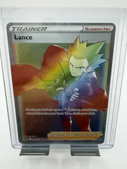 Lance 206/195 Rainbow Secret Rare Full Art Trainer Pokemon Silver Tempest NM - Image 1