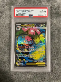 2025 POKEMON MEG EN-MEGA EVOLUTION ULTRA RARE #155 MEGA VENUSAUR EX PSA 10 - Image 1
