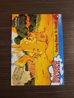 Pokemon Topps Movie Animation Edition #48 Racing Cheek To Cheek! Blue Logo - Image 1