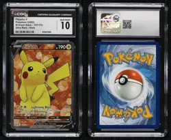 Full Art - Pikachu V Pokemon Sword & Shield Brilliant Stars CGC 10 Gem Mint - Image 3