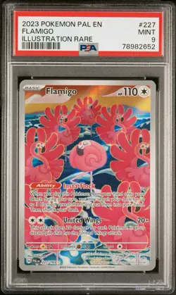 2023 POKEMON PAL EN-PALDEA EVOLVED ILLUSTRATION RARE #227 FLAMIGO PSA 9 - Image 4