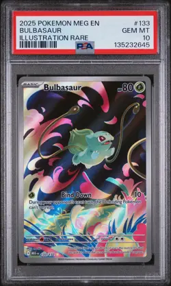 2025 POKEMON MEG EN-MEGA EVOLUTION ILLUSTRATION RARE #133 BULBASAUR PSA 10 - Image 1
