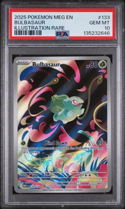 2025 POKEMON MEG EN-MEGA EVOLUTION ILLUSTRATION RARE #133 BULBASAUR PSA 10 - Image 1