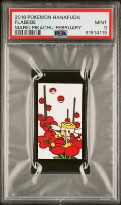 Pokemon Flabebe February Mario Pikachu Hanafuda 2016 PSA 9 MINT - Image 1