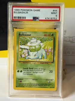 1999 Pokemon Bulbasaur 044/102 Base Set Unlimited PSA 9 starter #44 - Image 1