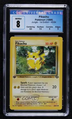 Pikachu 1st Ed. Pokemon Jungle CGC 8 1999 - Image 1