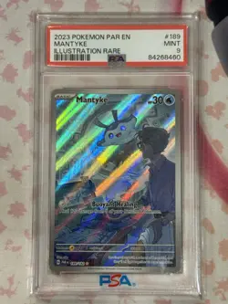 2023 POKEMON PAR EN-PARADOX RIFT 189 MANTYKE ILLUSTRATION RARE - PSA 9 Mint - Image 3
