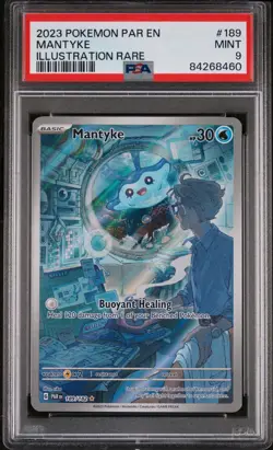 2023 POKEMON PAR EN-PARADOX RIFT 189 MANTYKE ILLUSTRATION RARE - PSA 9 Mint - Image 4