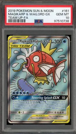 Pokemon Magikarp & Wailord GX Team Up Full Alt Art #161 PSA 10 Gem Mint - Image 1