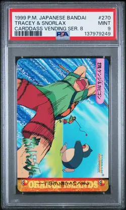 Pokemon Japanese Bandai Tracey & Snorlax #270 PSA 9 MINT Carddass Anime 8 - Image 3
