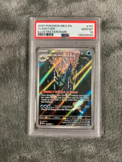 2025 POKEMON MEG EN-MEGA EVOLUTION ILLUSTRATION RARE #141 CLAWITZER PSA 10 - Image 1