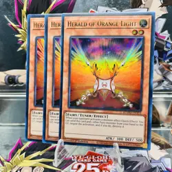 3x Yugioh Playset Herald of Orange Light BLMM-EN103 Ultra Rare 1st Ed Near Mint - Image 1