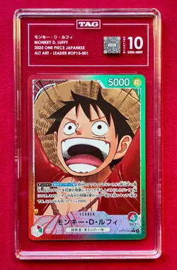 Monkey D. Luffy Alt Art Leader OP13-001 – 2025 One Piece Japanese – TAG 10 GEM - Image 1