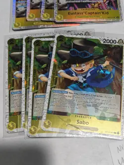 One Piece Yellow Deck Card Lot Luffy Sabo Kid Shirahoshi Playsets TCG All Foils - Image 4