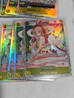 One Piece Yellow Deck Card Lot Luffy Sabo Kid Shirahoshi Playsets TCG All Foils - Image 5
