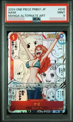 PSA 9 Nami OP01-016 Manga Alt Art Comic Parallel One Piece Card 2024 Japanese - Image 1