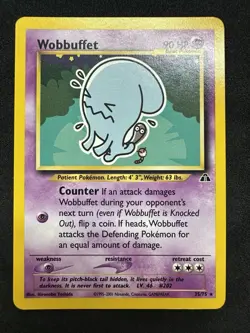Wobbuffet Neo Discovery Unlimited Pokemon Card Nonholo Rare 35/75 LOOK! CLEAN 🧼 - Image 1