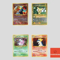 Japanese pokemon card old back vintage Premium File set 4 Entei Pichu(B rank) - Image 1