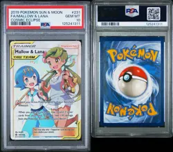 2019 Pokemon Sun & Moon Mallow & Lana FA Cosmic Eclipse #231 PSA 10 - Image 3