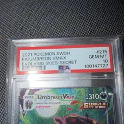 2021 POKEMON SWORD & SHIELD EVOLVING SKIES SECRET FULL ART/UMBREON VMAX PSA 10 - Image 2