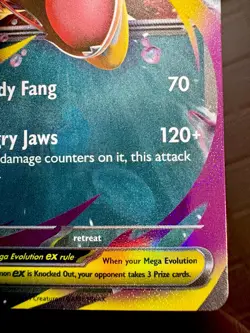 Pokemon TCG: 2025 Mega Sharpedo Ex 061/094-DOUBLE RARE HOLO-Phantasmal Flames - Image 3