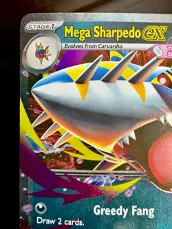 Pokemon TCG: 2025 Mega Sharpedo Ex 061/094-DOUBLE RARE HOLO-Phantasmal Flames - Image 5