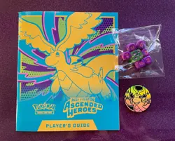 Pokemon Player's Guide, Coin, and Dice from Ascended Heroes ETB - Image 1