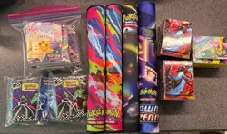 Pokemon Playmats- 2 Charizard EX UPC, Crown Zenith Marnie, Terapagos + Extras! - Image 1