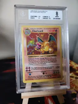 1999 Pokemon Base Set Shadowless Charizard Holo #4 BGS 8 NM-MT WOTC Graded - Image 3